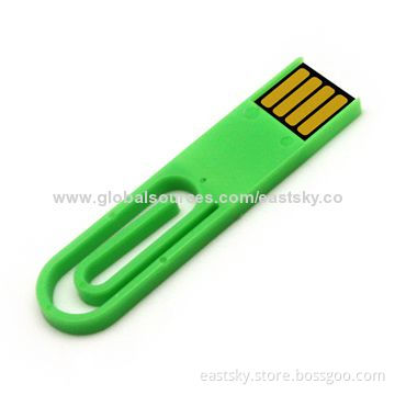 Paper Clip USB Flash Drive, USB2.0 Interface, Compatible with USB1.1